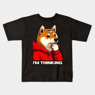 I'm Thinking meme Shiba Inu Dog Kids T-Shirt